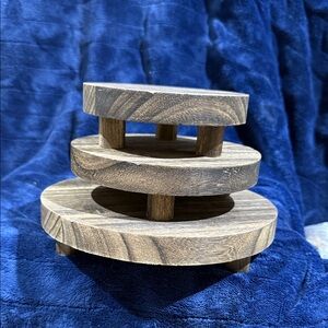 Wooden 3-Tier Round Display Stand
